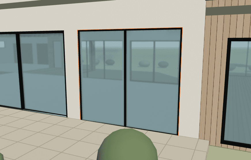 Actual Fenestry close-up of F01 with two fixed panes and no decorative bars